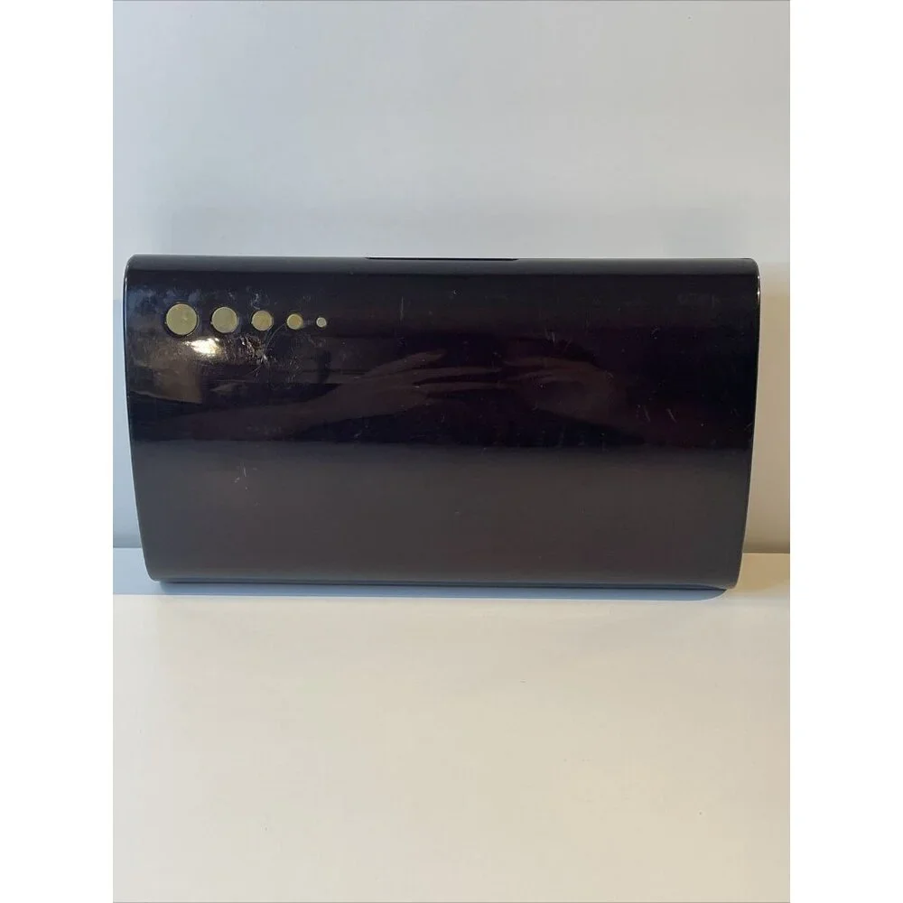 Vintage Plastic Clutch Purse Hand‎ Bag Made In Hong Kong Brown Gold Tone  EL5